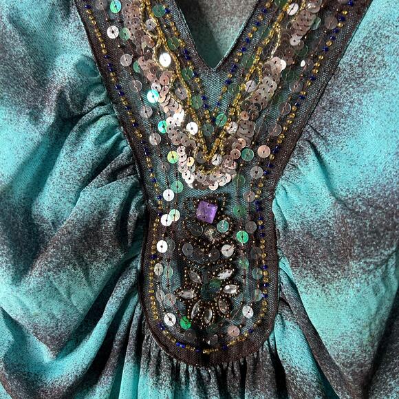 Soda Exchange Babydoll Y2K Tank Fairy Sequin Artsy Women's 8 Chiffon Flowy - Picture 3 of 6